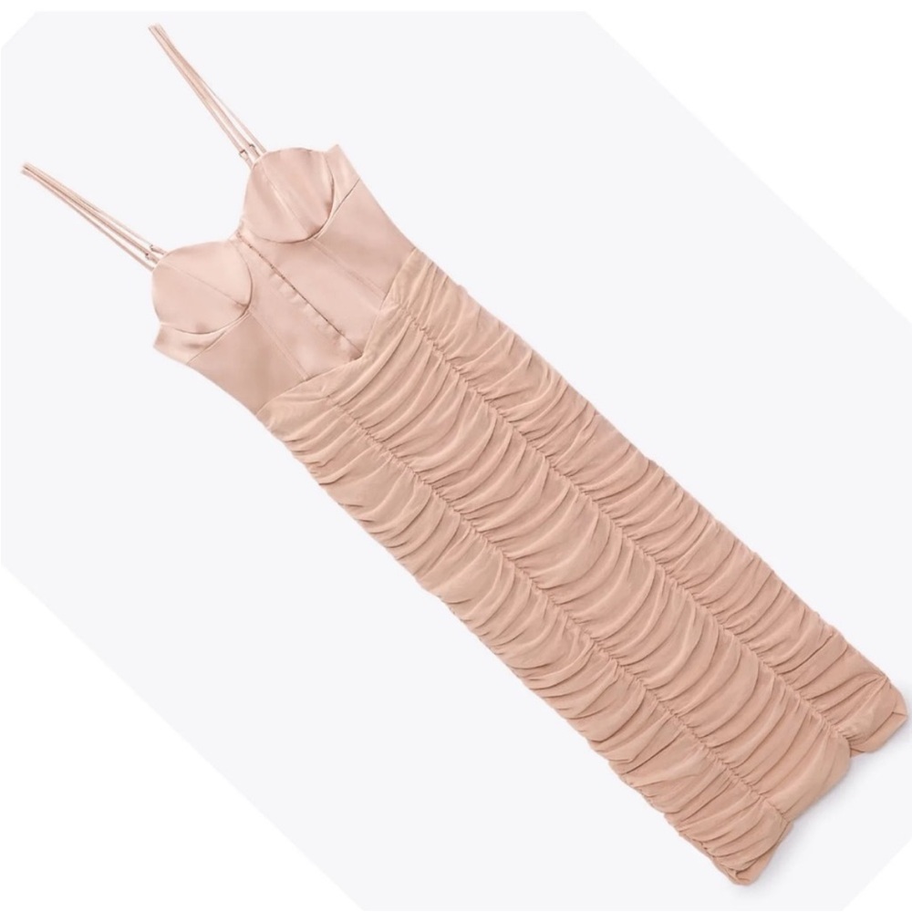 ZARA DRAPED TULLE CORSETRY-INSPIRED DRESS - Picture 2 of 6